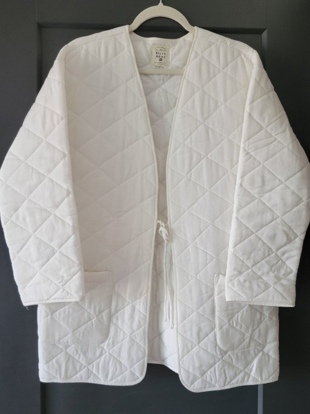 White Billabong Quilted Jacket Cotton/ Linen Size M